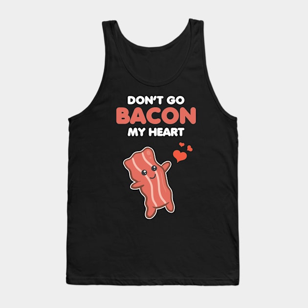 Matching Couple Funny Bacon My Heart Romantic Pun Tank Top by Hasibit